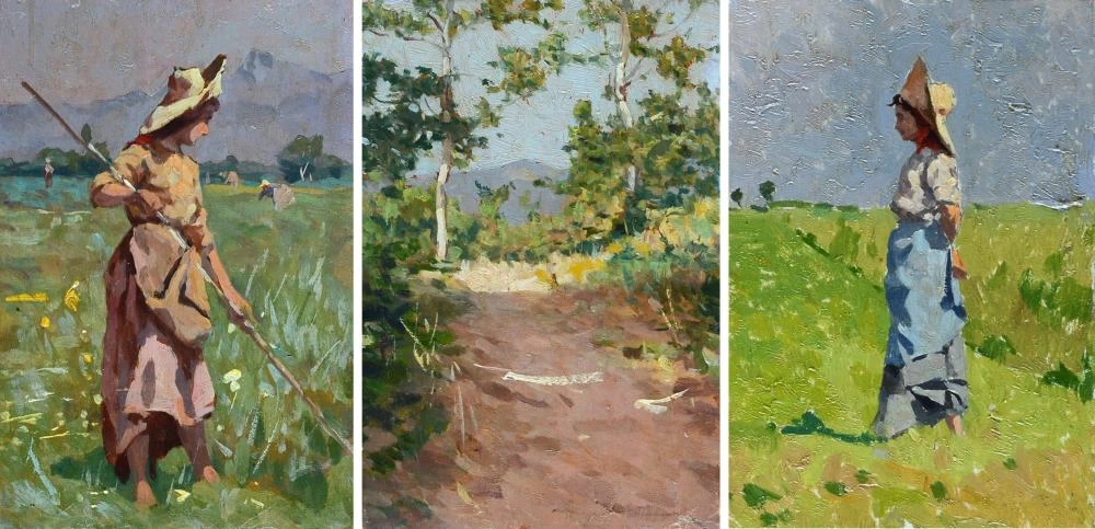 Paesaggio e contadine